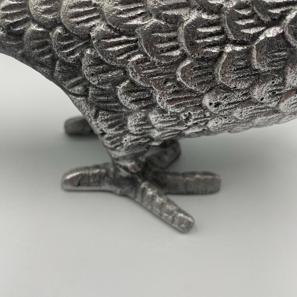 Metal Pheasant Figure Sculpture Silver Plate Pewter Are Decor MCM 18" - Picture 5 of 10